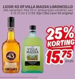 Dekamarkt LICOR 43 OF VILLA MASSA LIMONCELLO aanbieding