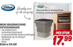 Dekamarkt MINI WASMACHINE OPVOUWBAAR aanbieding