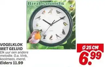 Dekamarkt VOGELKLOK MET GELUID aanbieding