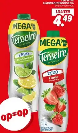 Dekamarkt TEISSEIRE LIMONADESIROOP 0.0% aanbieding