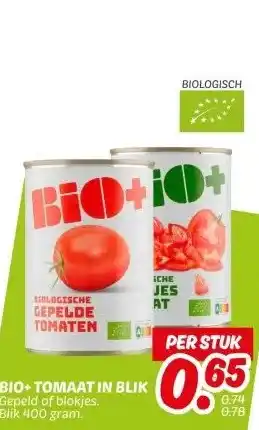 Dekamarkt BIO+TOMAAT IN BLIK aanbieding