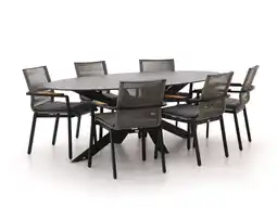 Kees Smit Bellagio Marudo/Furato ellips 240cm dining tuinset 7-delig stapelbaar aanbieding