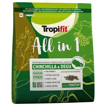 Zooplus 1,75kg Tropifit All in 1 Chinchila & Degu chinchillavoer aanbieding