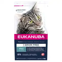 Zooplus 2kg Eukanuba Adult Graanvrij Rijk aan Zalm Droog Kattenvoer aanbieding