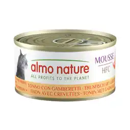 Zooplus 6x70g Almo Nature HFC Cat Mousse tonijn met garnalen natvoer voor katten aanbieding