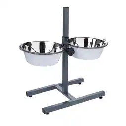 Zooplus TIAKI dubbele voerbak met verstelbare standaard 2x4280ml, 29cm hondenbak aanbieding