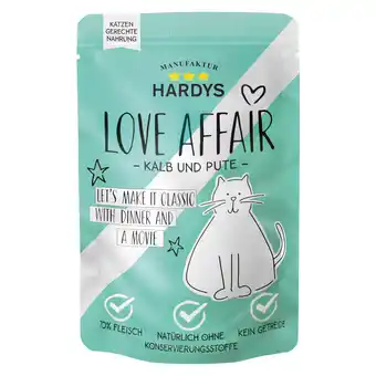Zooplus Voordeelverpakking 24x100g kalfsvlees & kalkoen Hardys LOVE AFFAIR natvoer voor katten aanbieding