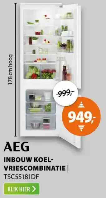 Expert AEG Inbouw koel-vriescombinatie aanbieding