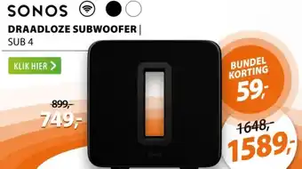 Expert SONOS Draadloze subwoofer SUB 4 aanbieding