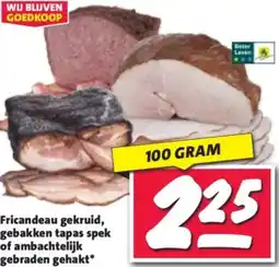 Nettorama Fricandeau gekruid, gebakken tapas spek of ambachtelijk gebraden gehakt aanbieding