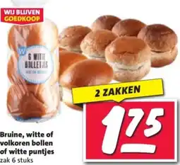 Nettorama Bruine, witte of volkoren bollen of witte puntjes aanbieding