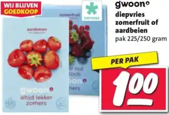 Nettorama Gwoon diepvries zomerfruit of aardbeien aanbieding