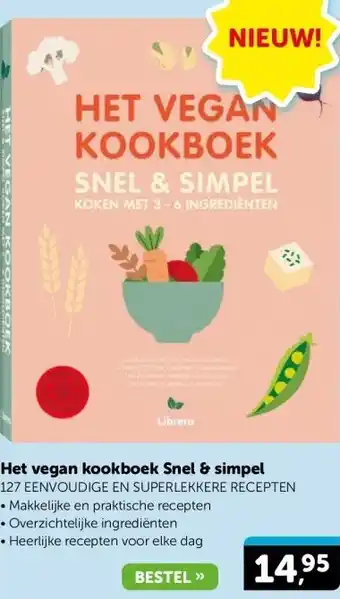 Boekenvoordeel Het vegan kookboek Snel & simpel aanbieding