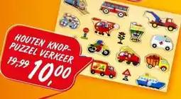 Boekenvoordeel HOUTEN KNOP- PUZZEL VERKEER aanbieding