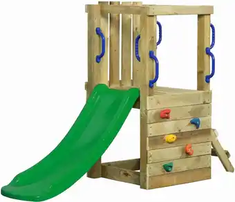 Praxis SwingKing speeltoestel met glijbaan Irma Small groen 70x185x120cm aanbieding
