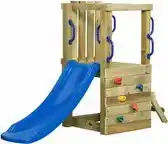 Praxis SwingKing speeltoestel met glijbaan Irma Small blauw 70x185x120cm aanbieding