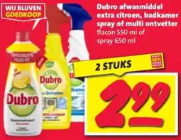 Nettorama Dubro afwasmiddel extra citroen, badkamer spray of multi ontvetter aanbieding