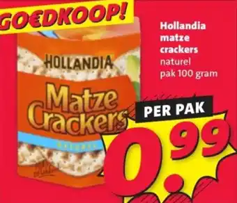 Nettorama Hollandia matze crackers aanbieding