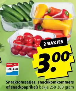 Boni Snacktomaatjes, snackkomkommers of snackpaprika's aanbieding
