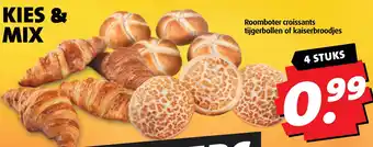 Boni Roomboter croissants tijgerbollen of kaiserbroodjes aanbieding