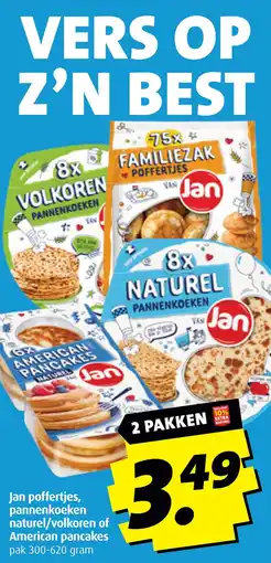 Boni Jan poffertjes, pannenkoeken naturel/volkoren of American pancakes aanbieding