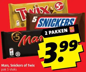Boni Mars, Snickers of Twix aanbieding