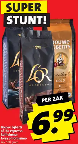 Boni Douwe Egberts of L'Or espresso koffiebonen forza of fortissimo aanbieding