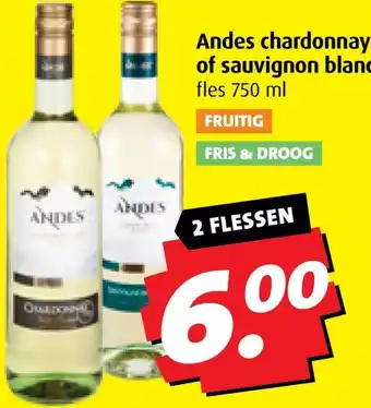 Boni Andes chardonnay of sauvignon blanc aanbieding