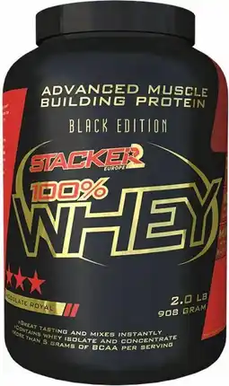 Bol.com Stacker 2 100% Whey Protein Milkshake - Chocolate - Ephedra Vrij - 908 gram aanbieding
