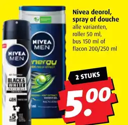 Boni Nivea deorol, spray of douche aanbieding