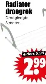 Dirk Radiator droogrek Drooglengte 3 meter. aanbieding