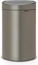 Bol.com Brabantia Touch Bin Prullenbak - 40 l - Platinum aanbieding