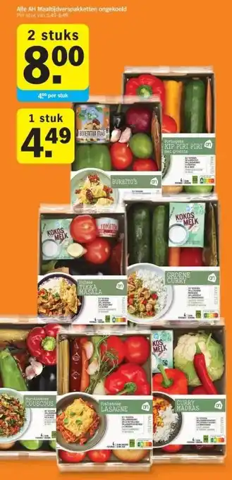 Albert Heijn Alle AH Maaltijdverspakketten ongekoeld aanbieding