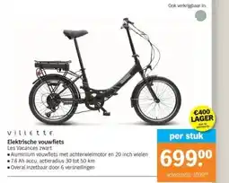Albert Heijn villette. Elektrische vouwfiets Les Vacances zwart aanbieding