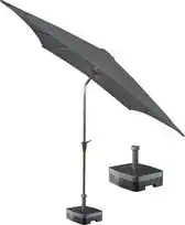 Praxis Kopu Altea Parasolset Vierkant 230x230 cm met Voet - Grijs aanbieding