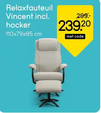 Leen Bakker Relaxfauteuil Vincent incl. hocker aanbieding