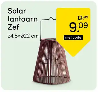 Leen Bakker Solar lantaarn Zef aanbieding