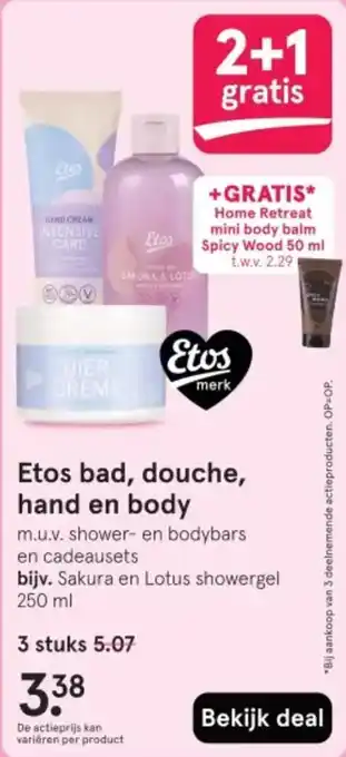 Etos Etos bad, douche, hand en body aanbieding