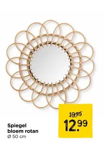 Xenos Spiegel bloem rotan aanbieding