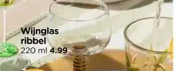 Xenos Wijnglas ribbel aanbieding