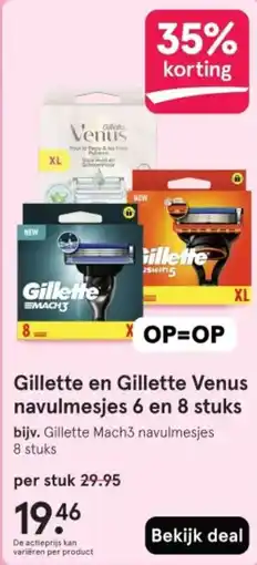 Etos Gillette en Gillette Venus navulmesjes 6 en 8 stuks aanbieding