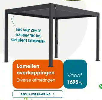 Van der Garde tuinmeubelen Lamellen overkappingen aanbieding