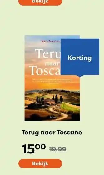 The Read Shop Terug naar Toscane aanbieding