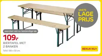 Praxis BIERTAFEL MET 2 BANKEN aanbieding