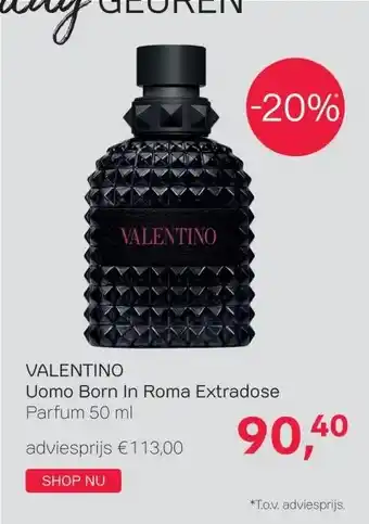 Pour Vous VALENTINO Uomo Born In Roma Extradose Parfum 50 ml aanbieding