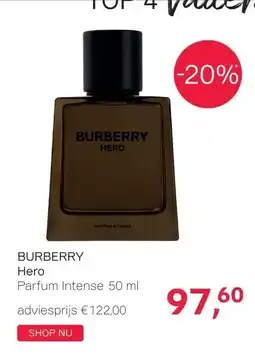 Pour Vous BURBERRY Hero Parfum Intense 50 ml aanbieding