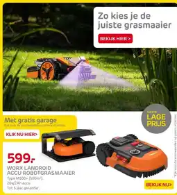 Praxis WORX LANDROID ACCU ROBOTGRASMAAIER aanbieding