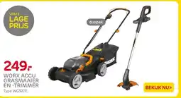 Praxis WORX ACCU GRASMAAIER EN-TRIMMER aanbieding