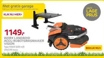 Praxis WORX LANDROID ACCU ROBOTGRASMAAIER VISION aanbieding