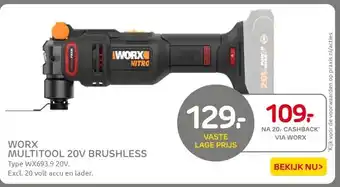 Praxis WORX MULTITOOL 20V BRUSHLESS aanbieding